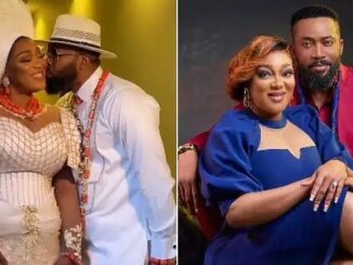 “Why I can proudly say my husband does not womanize” – Peggy Ovire hails Frederick Leonard (Video)